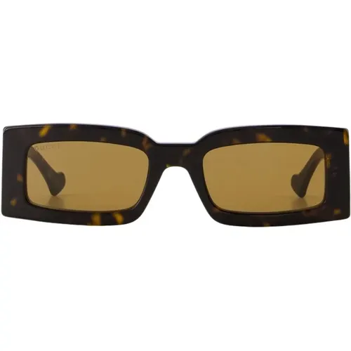 Rectangular Sunglasses - Havana/ , female, Sizes: 53 MM - Gucci - Modalova