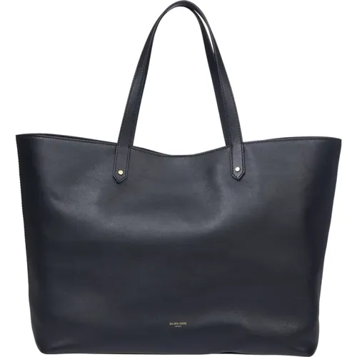 Schwarze Leder Shopper Tasche - Golden Goose - Modalova