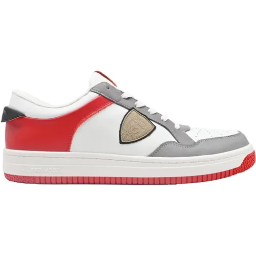 Lyon Low Sneakers in White Grey , male, Sizes: 12 UK - Philippe Model - Modalova