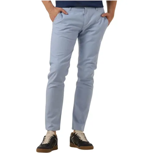 Hellblaue Casual-Chic Herrenhose , Herren, Größe: W30 L32 - Alberto - Modalova