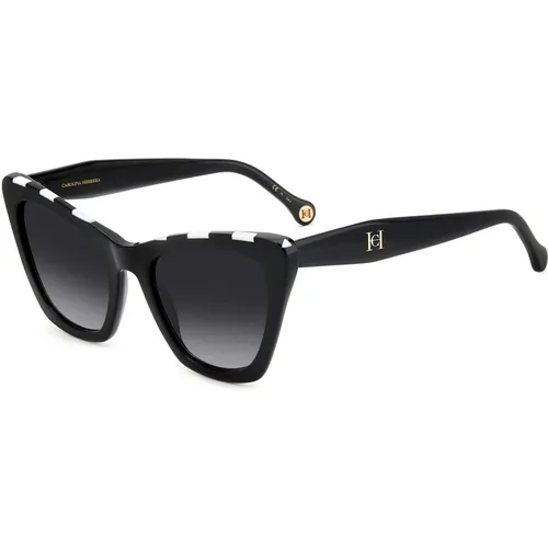 Black White/Grey Shaded Sunglasses , female, Sizes: 55 MM - Carolina Herrera - Modalova