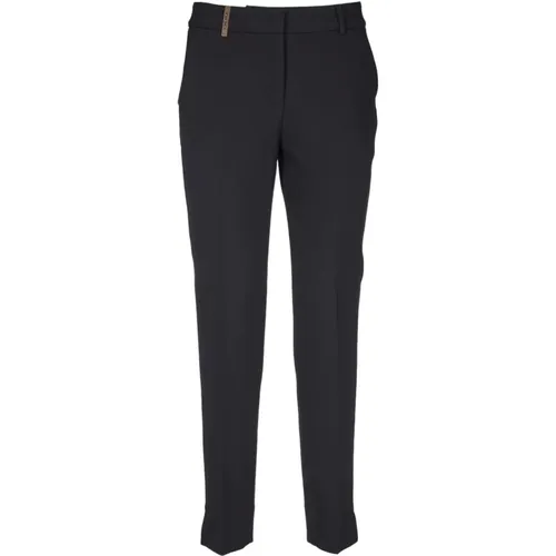 Schwarze Hose Eleganz Chic Stil , Damen, Größe: XS - PESERICO - Modalova