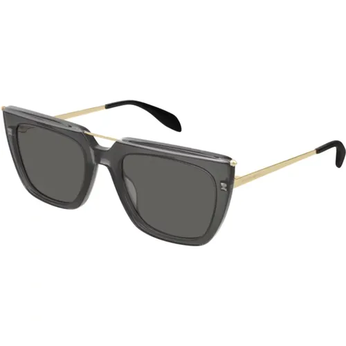 Stilvolle Sonnenbrille in Grau/Transparent - alexander mcqueen - Modalova