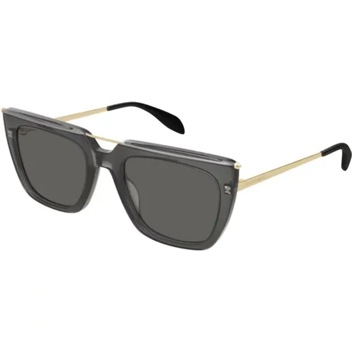 Stilvolle Sonnenbrille in Grau/Transparent , unisex, Größe: 54 MM - alexander mcqueen - Modalova