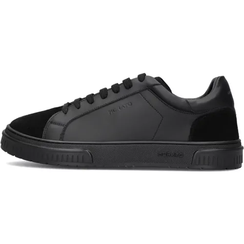 Schwarze Leder Low Top Sneakers , Herren, Größe: 41 EU - Antony Morato - Modalova