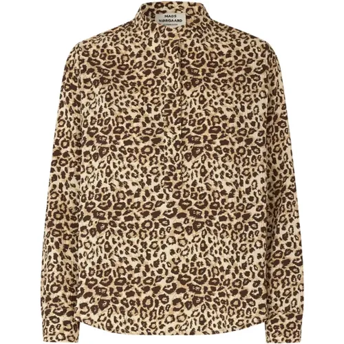 Stylisches Leopardenmuster Hemd , Damen, Größe: 2XL - Mads Nørgaard - Modalova