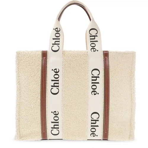 Large Woody Tote Bag , female, Sizes: ONE SIZE - Chloé - Modalova