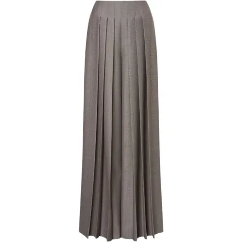 Tweed Plissierte Weit geschnittene Hose - alberta ferretti - Modalova