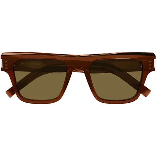 Braune Stilvolle Sonnenbrille für Frauen , Damen, Größe: 51 MM - Saint Laurent - Modalova
