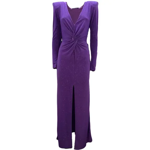 Red Carpet Lurex Dress in Violet , female, Sizes: 2XS - Giulia N Couture - Modalova