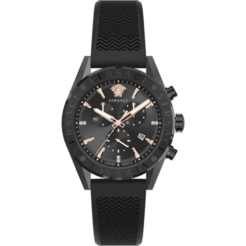 V-Chrono Chronograph Uhr Silikon Armband - Versace - Modalova