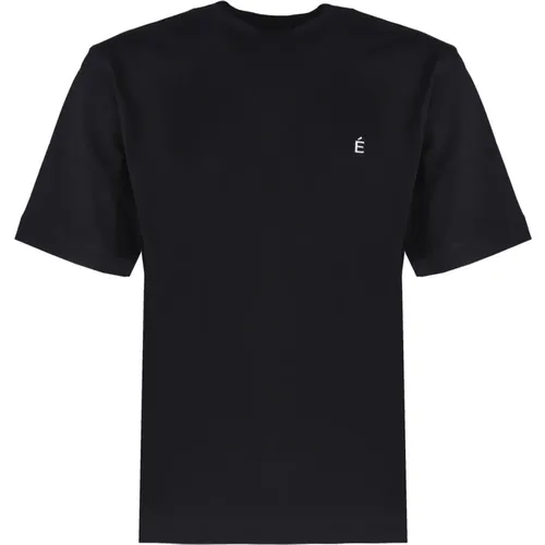 Schwarzes Baumwoll-T-Shirt mit Logo - Études - Modalova