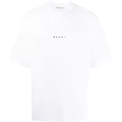 Logo Print Boxy Fit T-Shirt Marni - Marni - Modalova