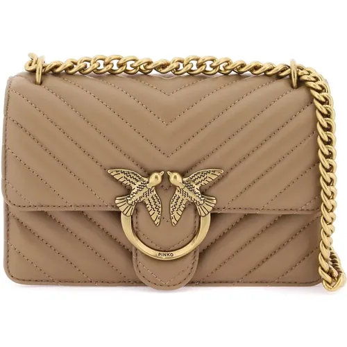 Chevron Quilted Mini Love Bag , female, Sizes: ONE SIZE - pinko - Modalova