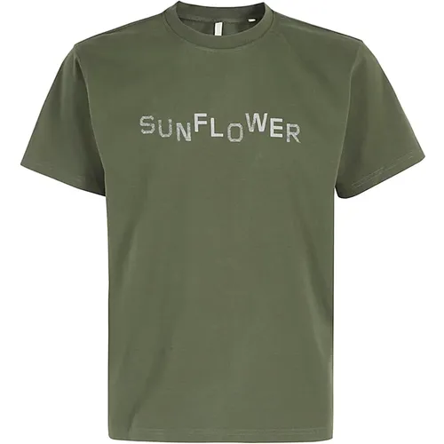 Stylish Overdyed Short Sleeve Shirt , male, Sizes: L, S, XL, M - Sunflower - Modalova