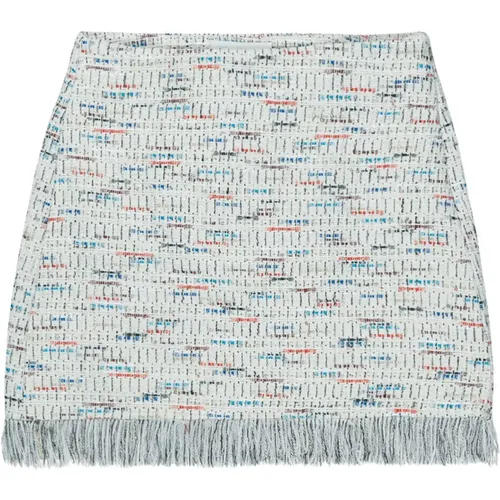 Bouclé Fringed Skirt , female, Sizes: XL, 2XL, M, S, L, XS - Munthe - Modalova