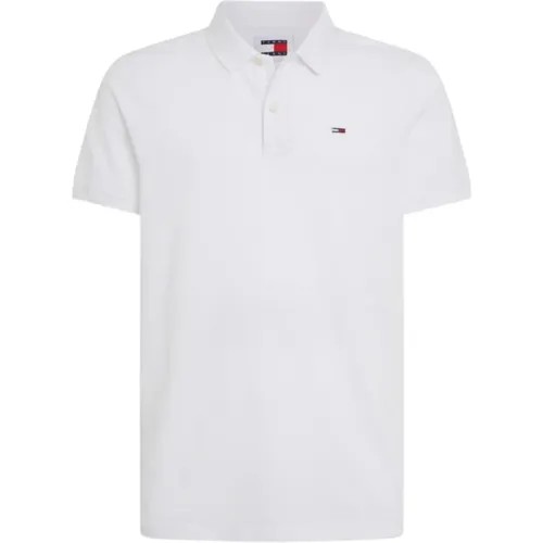 Weiße Slim Fit Polo , Herren, Größe: 2XL - Tommy Jeans - Modalova