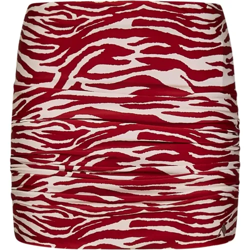 Zebra Print Draped Mini Skirt , female, Sizes: M - The Attico - Modalova