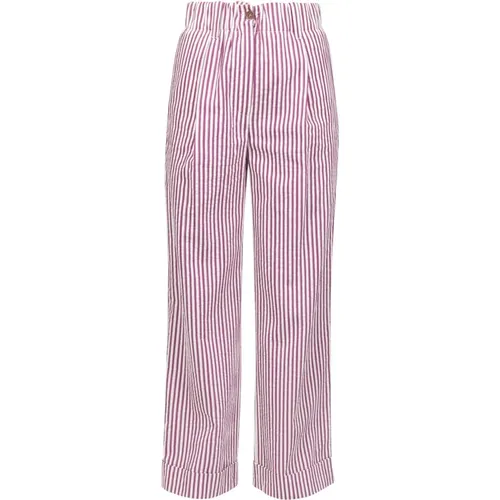 Wide Cotton and Silk Pants , female, Sizes: 2XS, XS - Alysi - Modalova