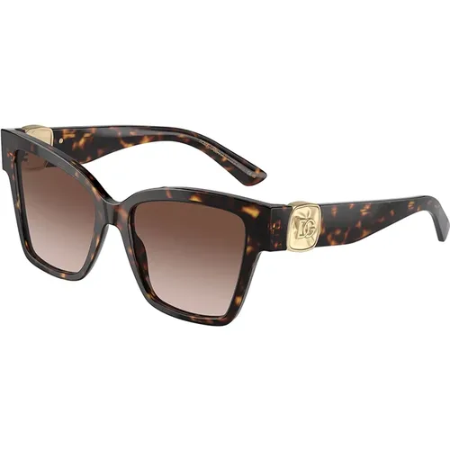 Mode Sonnenbrille Braun Verlauf Carey Stil , Damen, Größe: 54 MM - Dolce & Gabbana - Modalova