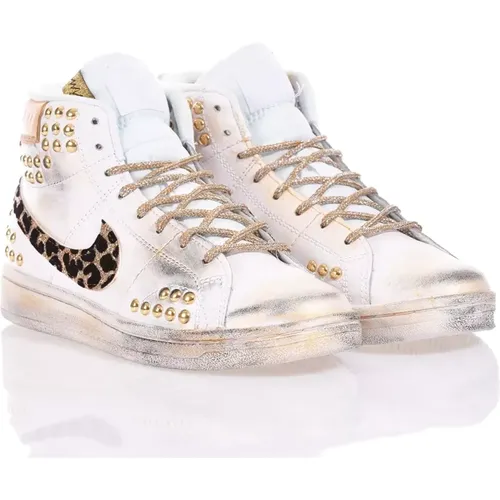 Handmade White Gold Sneakers , female, Sizes: 8 UK, 5 1/2 UK, 6 UK, 5 UK, 7 UK, 3 1/2 UK, 7 1/2 UK, 9 UK - Nike - Modalova