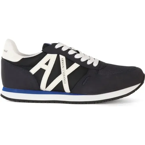 Dark Sneakers with Logo Patch , male, Sizes: 11 UK - Armani Exchange - Modalova
