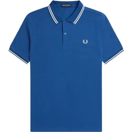Blau Gestreiftes Polo-Shirt , Herren, Größe: XL - Fred Perry - Modalova