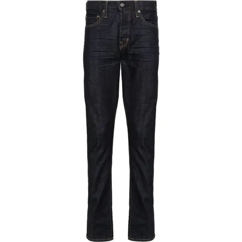 Indigo Slim Cut Denim Jeans , male, Sizes: W34 - Tom Ford - Modalova