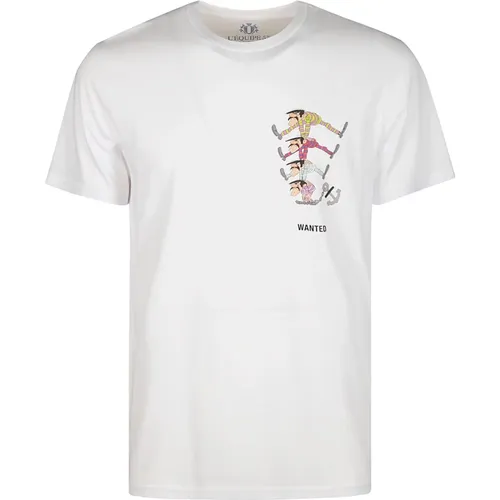 Baumwoll-Halbarm-T-Shirt mit Frontdruck , Herren, Größe: S - Equipe 55 - Modalova