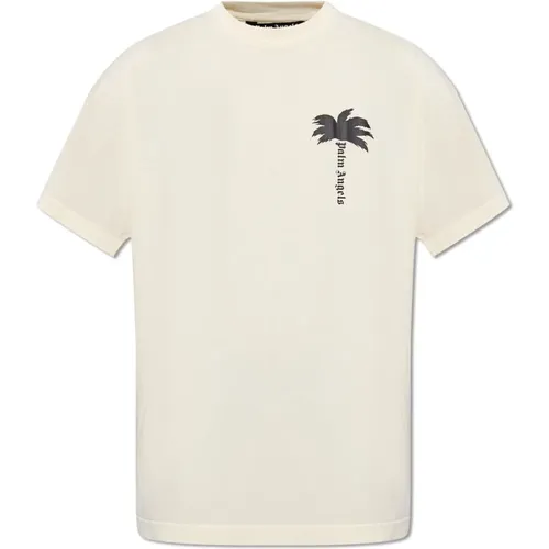 T-shirt with logo , male, Sizes: S - Palm Angels - Modalova