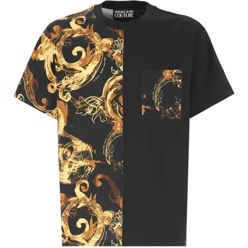 T-shirts and Polos Black , male, Sizes: L, XL, M - Versace Jeans Couture - Modalova