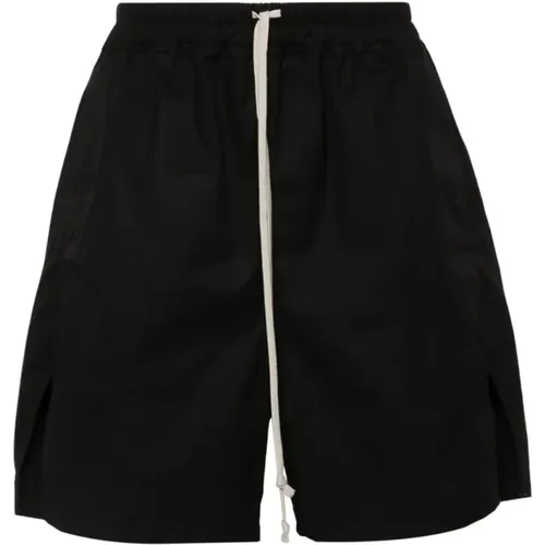 Schwarze Shorts mit Kordelzug und Seitenschlitzen - Rick Owens - Modalova