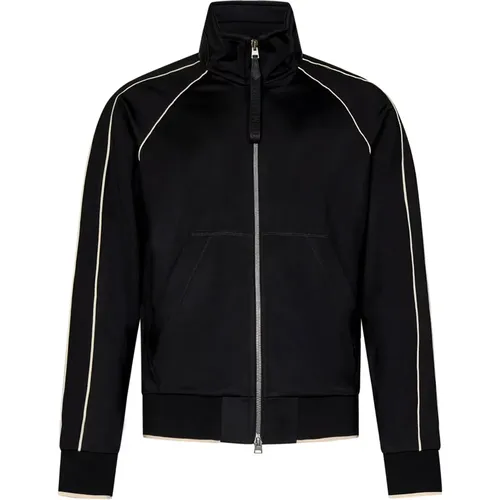 Sports Jacket with Leather Details , male, Sizes: M - Tom Ford - Modalova