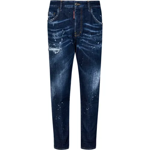 Blaue Skinny Fit Skater Jeans , Herren, Größe: S - Dsquared2 - Modalova