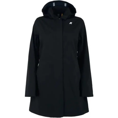 Schwarzer Wasserdichter Mantel Micro Polarfleece , Damen, Größe: S - K-way - Modalova