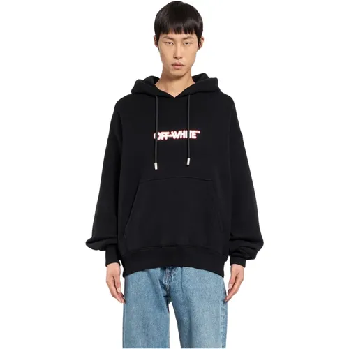 Rundes Logo Skate Hoodie Schwarz , Herren, Größe: L - Off White - Modalova