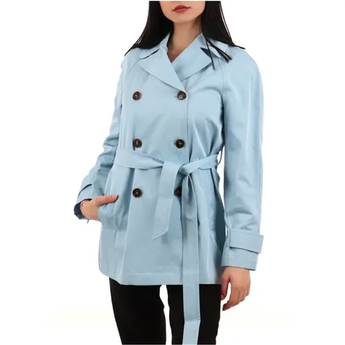 Clear Short Waterproof Trench Coat , female, Sizes: L - Emme DI Marella - Modalova