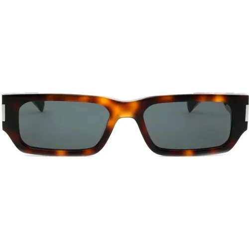 Quadratische Acetat-Sonnenbrille in Braun Schildpatt , unisex, Größe: 54 MM - Saint Laurent - Modalova