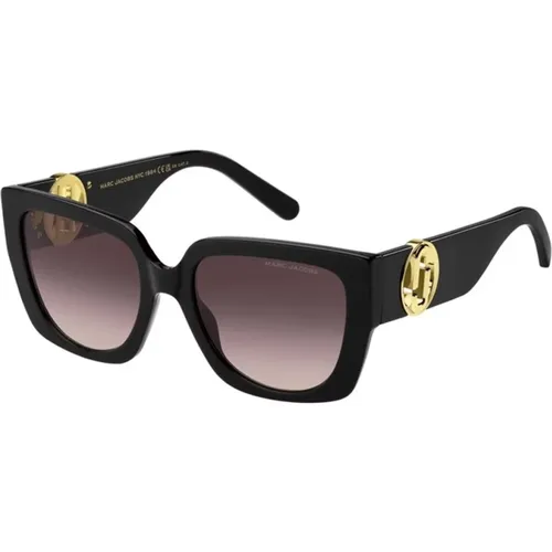 Schwarze Sonnenbrille mit braun getönten Gläsern - Marc Jacobs - Modalova