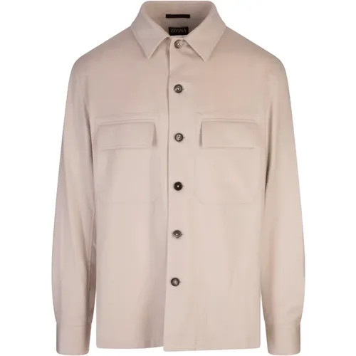 Alba Cashmere Overshirt , male, Sizes: M - Ermenegildo Zegna - Modalova