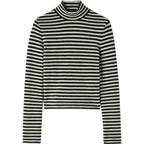 Striped Wool Turtleneck T-shirt , female, Sizes: S, M - Jil Sander - Modalova