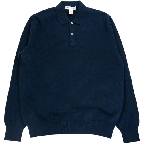 Navy Wool Knit Sweater , male, Sizes: M, S, L - Comme des Garçons - Modalova