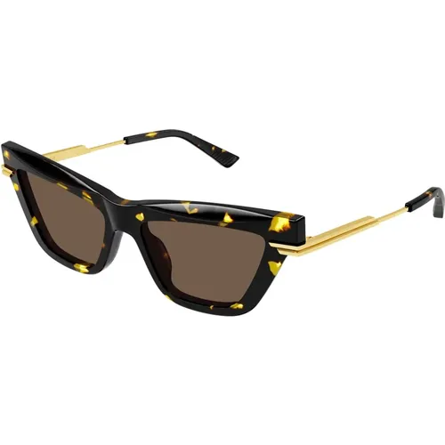 Blonde Havana Sunglasses , female, Sizes: 54 MM - Bottega Veneta - Modalova