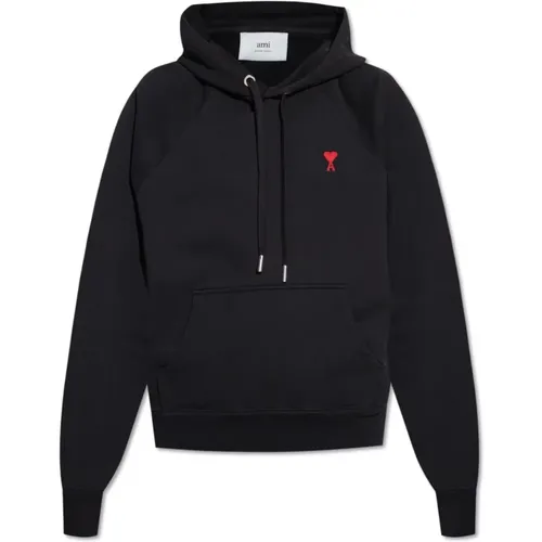 Hoodie mit Logo-Stickerei , Damen, Größe: M - Ami Paris - Modalova