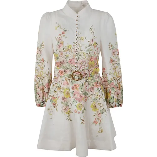 Floral Buttoned Mini Dress , female, Sizes: M, S - Zimmermann - Modalova