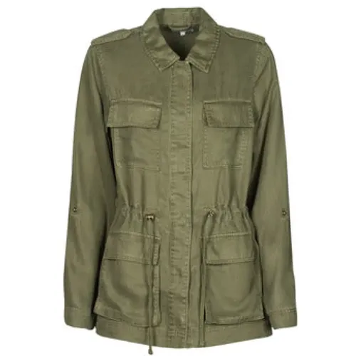 Damen Parka Jacke in Khaki , Damen, Größe: S - Only - Modalova