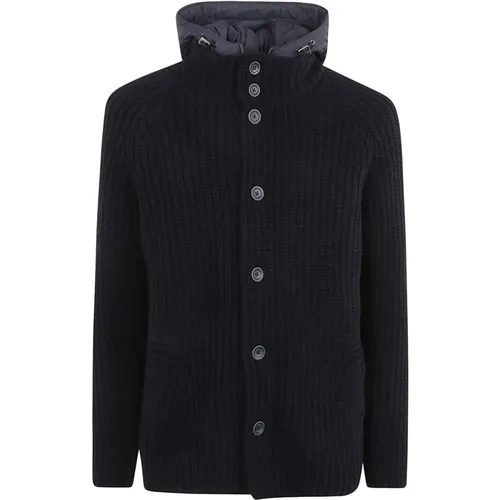 Hooded Knit Jacket , male, Sizes: 3XL, 4XL, 2XL - Herno - Modalova