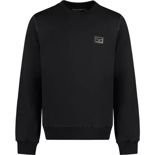 Baumwoll Rundhals Sweatshirt , Herren, Größe: 2XL - Dolce & Gabbana - Modalova