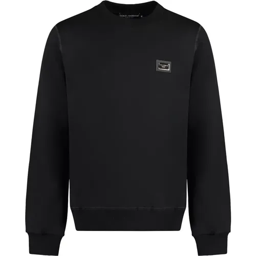 Baumwoll Rundhals Sweatshirt , Herren, Größe: 3XL - Dolce & Gabbana - Modalova