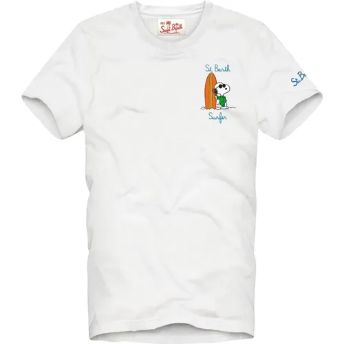 Snoopy Surfer T-Shirt , Herren, Größe: S - Saint Barth - Modalova
